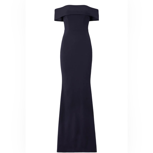 New! Katie May x Noel and Jean Legacy Gown Off-Shoulder Navy Maxi Dress 💙size 8 - Picture 9 of 12